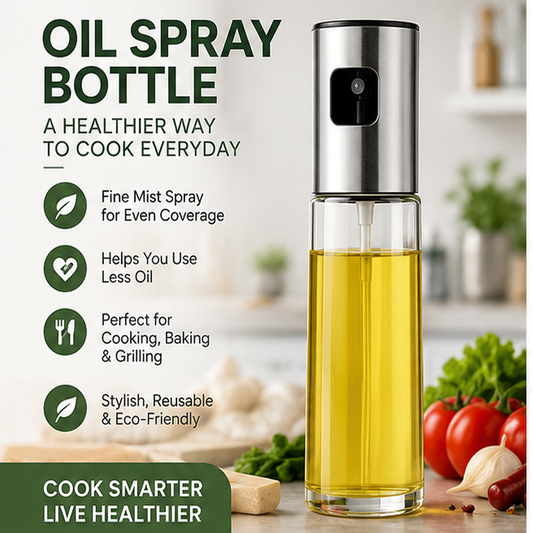 Oil Spray Bottle – Refillable Kitchen Oil Mister